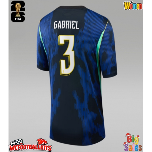 Brazil Gabriel Magalhaes #3 Replica Away Stadium Shirt for Women World Cup 2026 Short Sleeve